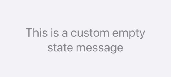 「これはカスタムの空状態のメッセージです。」と表示される空のフィードエラーメッセージ