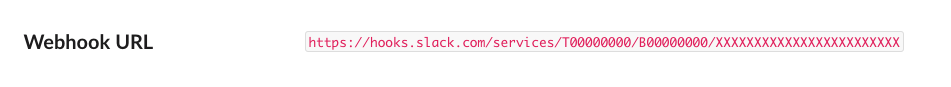 Webhook の URL をコピー